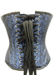 a close up of a black and blue vase 