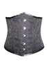 Plus Size Black Brocade Gothic Steampunk Bustier Waist Training Burlesque Underbust Corset Costume