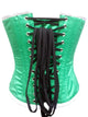 Plus Size Green Satin Sequins Gothic Burlesque Corset Waist Training Women Overbust