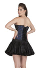 Blue Black Brocade Overbust Top And Cotton Silk Tutu Skirt Plus Size Corset Dress