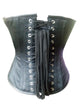 Women’s Black Leather Belts Zipper Gothic Steampunk Bustier Waist Training Overbust Corset Costume
