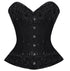 Black Handmade Sequins Gothic Burlesque Bustier Waist Training Overbust Corset Costume