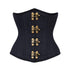 Black Denim Double Bone Gothic Plus Size Underbust Corset Waist Training
