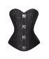 Black Brocade Steampunk Overbust Corset Waist Training