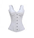White Satin Shoulder Strap Gothic Overbust with Shoulder Straps