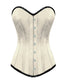Ivory Satin Gothic Burlesque LONGLINE Overbust Corset Waist Training