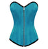 Blue Satin Gothic LONGLINE Overbust Corset Costume