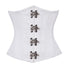 White Satin Seal Lock Double Bone Underbust Corset Waist Training Steampunk Costume