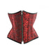Red Black Brocade Zipper Double Bone Plus Size Underbust Corset Waist Training Costume