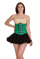 Plus Size Green Faux Leather Gothic Steampunk Waist Training Bustier Underbust Corset Top