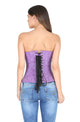 Sexy Purple Faux Leather Gothic Corset Steampunk Waist Cincher Bustier Overbust Top-