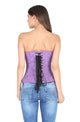 Plus Size Purple Faux Leather Gothic Steampunk Corset With Waist Cincher Overbust Bustier