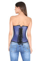 Sexy Blue Faux Leather Gothic Corset Steampunk Waist Cincher Bustier Overbust Top-