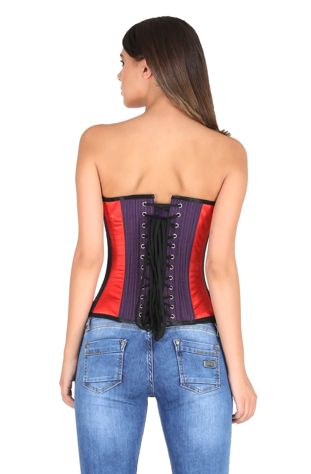 Red Purple Satin with Burlesque Bustier Overbust Corset Top – CorsetsNmore
