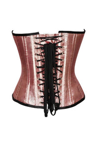 Plus Size Orange Pink Silk Gothic Burlesque Corset Waist Training Overbust