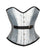 Silver Silk Leather Belt Gothic Burlesque Corset Waist Training Overbust