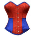 Red Blue Satin Gothic Burlesque Corset Waist Training Bustier Overbust