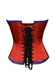 Red Blue Satin Gothic Burlesque Corset Waist Training Bustier Overbust