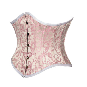 Pink Brocade Gothic Plus Size Underbust Corset Waist Training Burlesque Costume