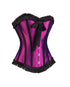 Purple Satin Black Frill Goth Retro Overbust Corset Mardi Gras Costume