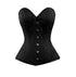 Plus Size Black Brocade Double Bone Burlesque Overbust Corset Waist Training