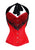Red Tapta Net Lacing Gothic LONGLINE Overbust Plus Size Valentine Corset Waist Training