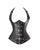 Black Leather Halter Neck LONG Underbust Corset Waist Training Costume - CorsetsNmore