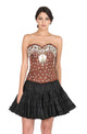 Plus Size Brown Satin Sequins Handwork Overbust Corset With Black Cotton Silk Tutu Skirt Burlesque Costume Dress
