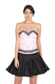Plus Size Pink Satin Black Sequins And Threadwork Overbust Corset Burlesque Costume Cotton Silk Tutu Skirt