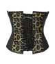 Leopard Animal Print And Brown Faux Leather Gothic Steampunk Corset Overbust