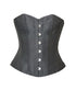 Plain Black Silk Gothic Burlesque Corset Waist Training Overbust