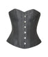 Plus SIze Black Silk Overbust Corset Waist Training Burlesque Costume