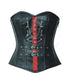 Black Faux Leather Red PVC Overbust Plus SIze Corset Waist Training Gothic Steampunk Costume