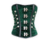 Green Velvet Black Strips Plus Size Gothic Steampunk Overbust Corset