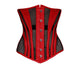 Red Satin Black Net LONGLINE Plus Size Underbust Sheer Corset Waist Training - CorsetsNmore