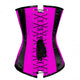 Purple Black Satin Burlesque LONGLINE Plus Size Overbust Corset Waist Training Bustier Top - CorsetsNmore