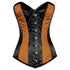 Brown And Black Satin Gothic LONGLINE Overbust Plus Size Corset