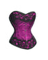 Purple Satin Black Sequins Burlesque Corset Waist Training Overbust