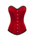 Red Satin Gothic Burlesque LONGLINE Plus Size Overbust Corset Waist Training