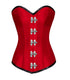 Red Satin Seal Lock Steampunk Corset Waist Training LONGLINE Overbust