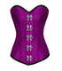 Purple Satin Seal Lock Steampunk Corset Waist Training LONGLINE Overbust