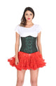 Green Black Brocade Gothic Corset Burlesque Costume Waist Training Bustier Underbust Top-