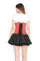 Red Satin Spiral Steel Boned Gothic Corset Costume Burlesque Waist Training Underbust Bustier Top-
