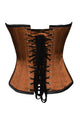 Brown Black Satin Corset Gothic Burlesque Waist Training Bustier Overbust Costume