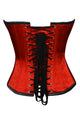 Red Black Satin Corset Gothic Burlesque Waist Training Bustier Overbust Costume