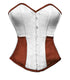 White Red Satin Corset Gothic Burlesque Waist Training Bustier Overbust Top