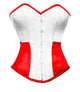 Plus Size White Red Satin Corset Gothic Burlesque Waist Training Bustier Overbust Valentine Costume