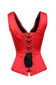 Plus Size Red Satin Corset Shoulder Straps Gothic Burlesque Waist Training Overbust Valentine Top