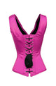 Purple Satin Plus Size Corset Shoulder Straps Seal Lock Burlesque Costume Overbust - CorsetsNmore