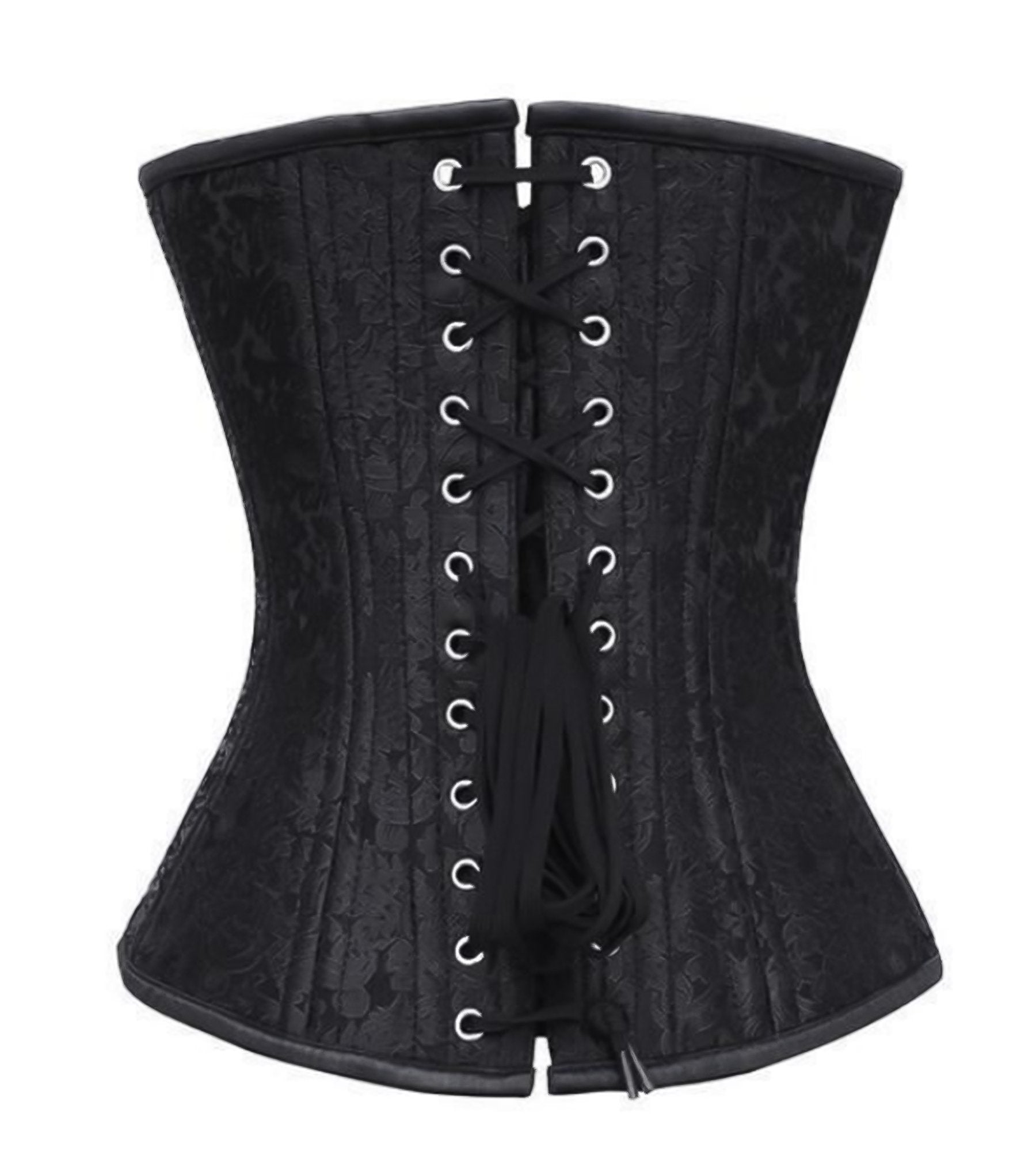 Black Brocade Plus Size Overbust Corset Front Closed Bustier Top –  CorsetsNmore